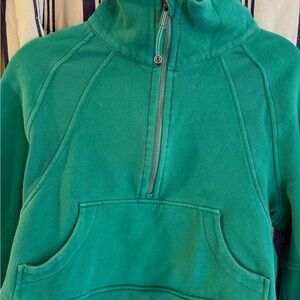Lululemon cropped scuba Half-Zip Hoodie Green XS